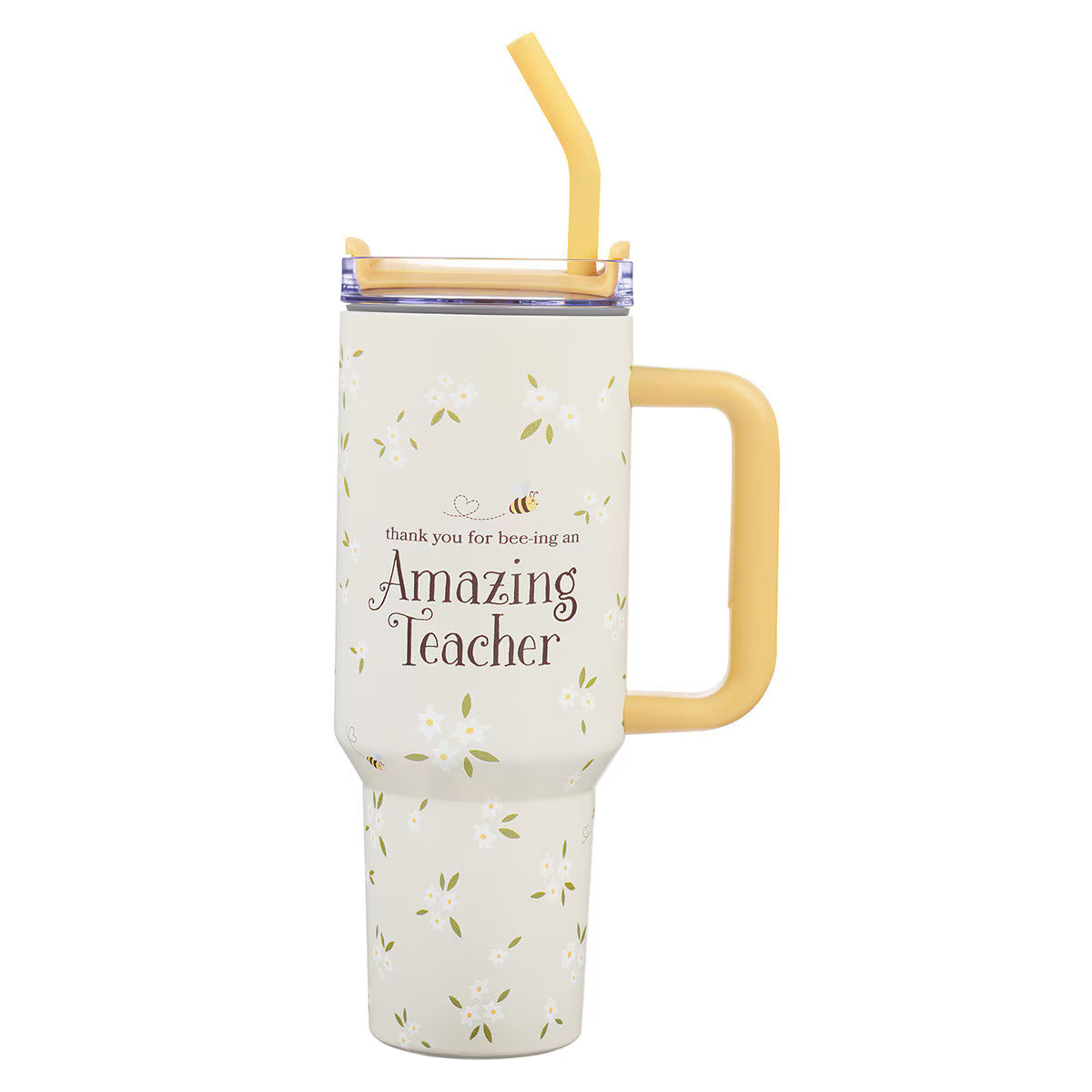 Amazing Teacher Blossom and Bees 40 oz Stainless Steel Travel Tumbler