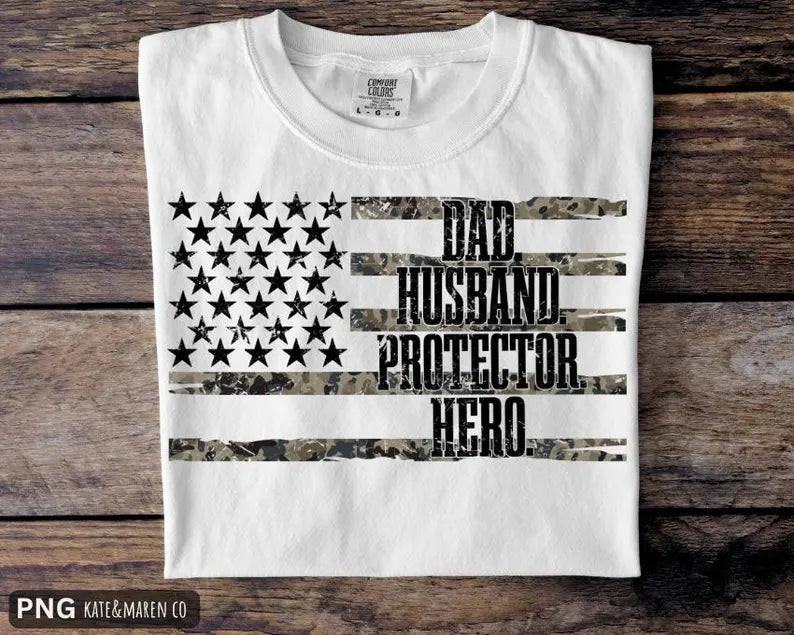 Flag-Dad Protector Hero Husband