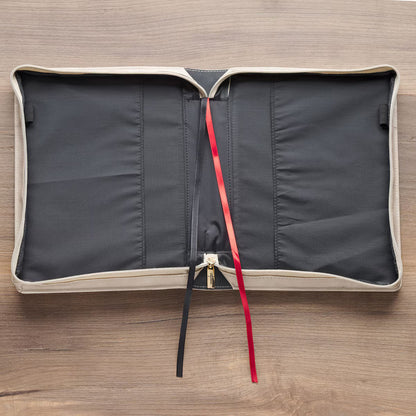 Everything Beautiful Taupe Faux Leather Bible Cover - Ecclesiastes 3:11