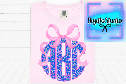 Blue Floral Monogram (Gildan)