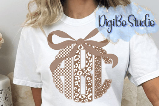 Tan Leopard Monogram