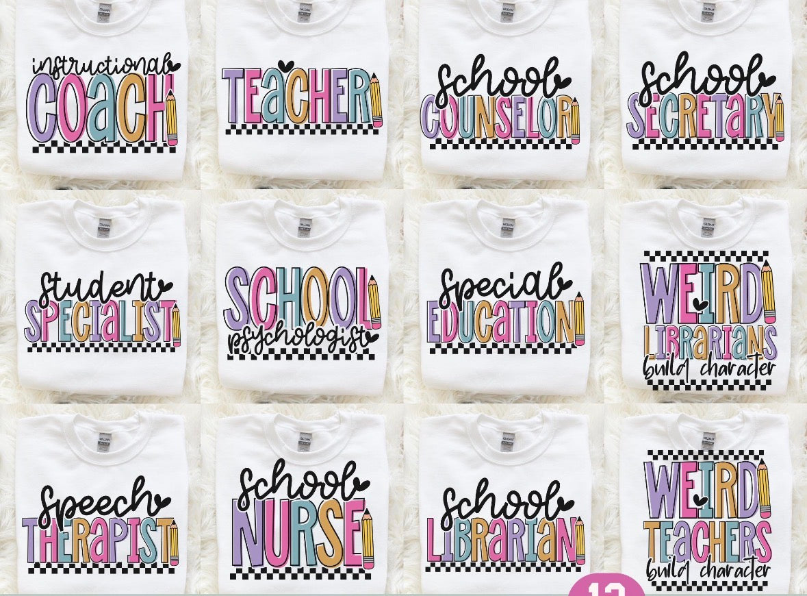 School Title blk & wht check