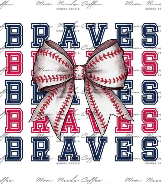 Baseball Bow Braves