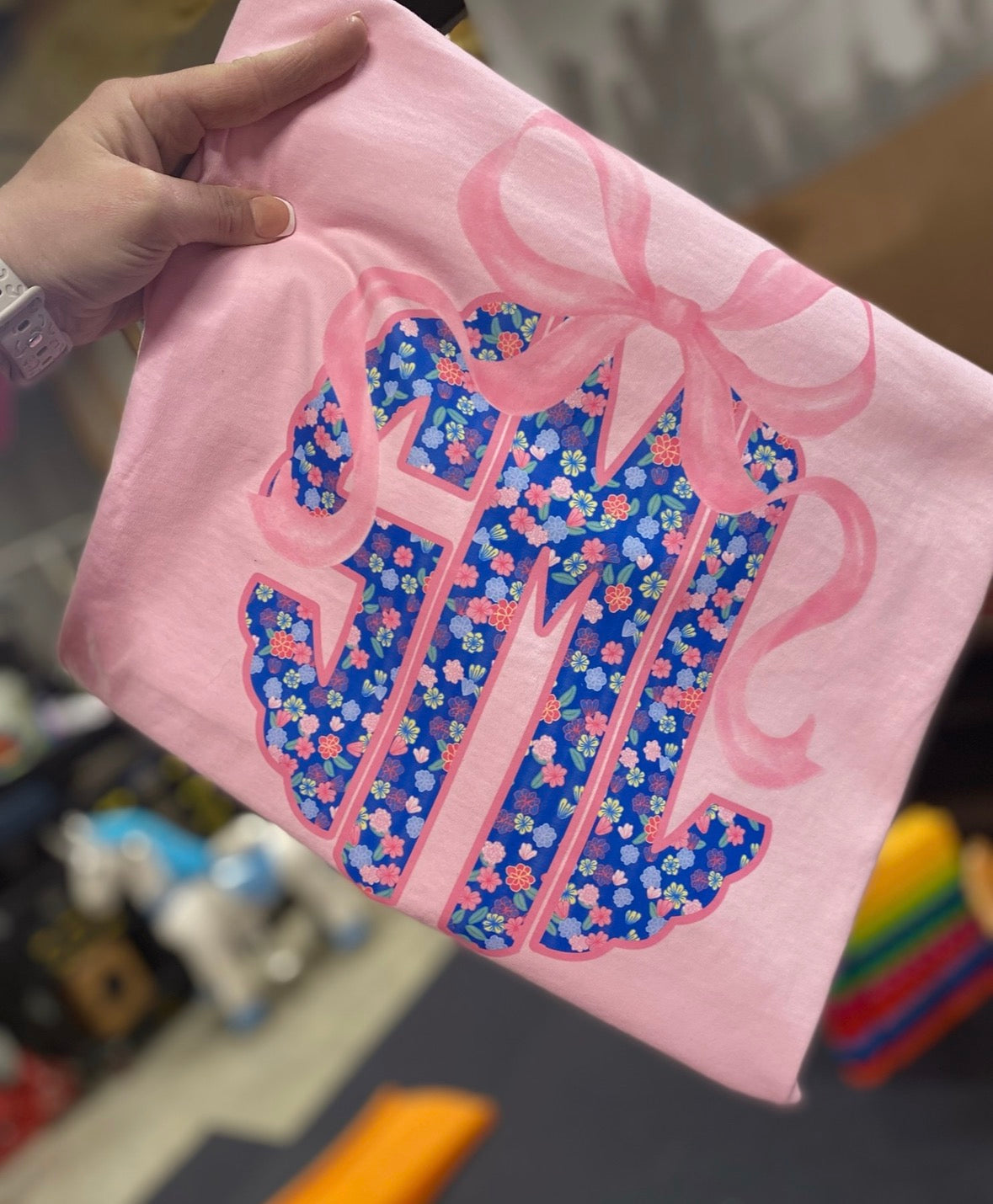 Blue Floral Monogram (Gildan)