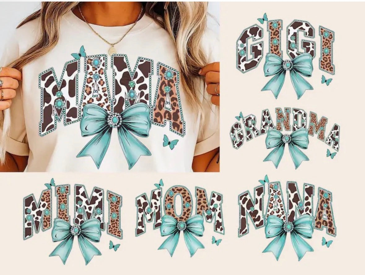 Mama Teal Animal Print