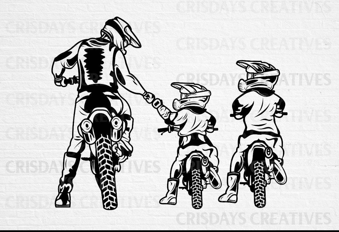 Father and 2 sons Motocross