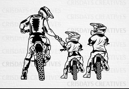 Father and 2 sons Motocross