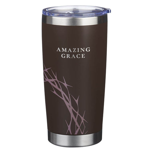 Amazing Grace Brown Stainless Steel Travel Tumbler